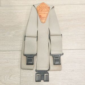 Original PERRY Suspenders Tan Khaki 1.5"  2” Wide Hook on Belt Clip USA Y Back